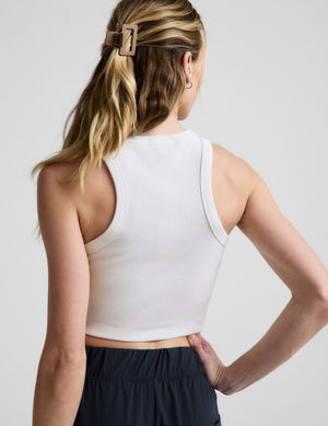 On Repeat Rib High Neck Cropped Tank