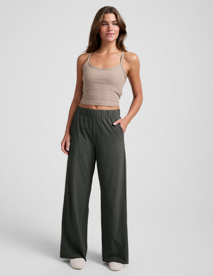 Woman in dark green Easy Wide Leg Pant 31