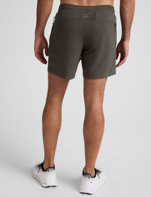 Rear view of dark gray Pivotal 2.0 Men's Lined Short 7