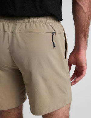 Back view of beige Pivotal 2.0 Men's Short 7