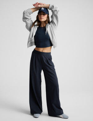 Navy wide-leg Elasticated Trouser Pant 29